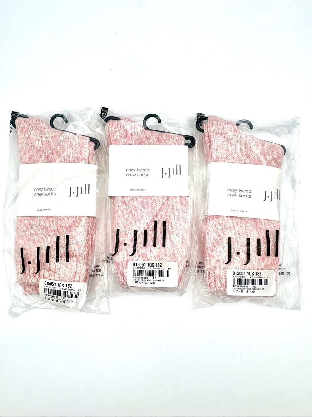 J. Jill Pink Cozy Tweed Crew Socks - Pack of 3